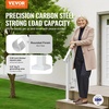 image:imageVEVOR Handrails for Outdoor Steps 23 Step Adjustable Height Carbon Steel Transitional Handrail with Installation Kit Exterior Hand Railing for Steps Concrete or Wooden Stairs Porch Matte BlackWhiteFence