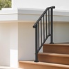 image:imageVEVOR Handrails for Outdoor Steps 23 Step Adjustable Height Carbon Steel Transitional Handrail with Installation Kit Exterior Hand Railing for Steps Concrete or Wooden Stairs Porch Matte BlackBlackFence