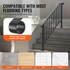 image:imageVEVOR Handrails for Outdoor Steps 23 Step Adjustable Height Carbon Steel Transitional Handrail with Installation Kit Exterior Hand Railing for Steps Concrete or Wooden Stairs Porch Matte BlackBlackFence