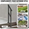 image:imageVEVOR Handrails for Outdoor Steps 23 Step Adjustable Height Carbon Steel Transitional Handrail with Installation Kit Exterior Hand Railing for Steps Concrete or Wooden Stairs Porch Matte BlackBlackStraight