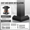 image:imageVEVOR Handrails for Outdoor Steps 23 Step Adjustable Height Carbon Steel Transitional Handrail with Installation Kit Exterior Hand Railing for Steps Concrete or Wooden Stairs Porch Matte BlackBlackFence
