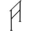 image:imageVEVOR Handrails for Outdoor Steps 23 Step Adjustable Height Carbon Steel Transitional Handrail with Installation Kit Exterior Hand Railing for Steps Concrete or Wooden Stairs Porch Matte BlackBlackStraight