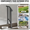 image:imageVEVOR Handrails for Outdoor Steps 23 Step Adjustable Height Carbon Steel Transitional Handrail with Installation Kit Exterior Hand Railing for Steps Concrete or Wooden Stairs Porch Matte BlackBlackFence