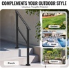 image:imageVEVOR Handrails for Outdoor Steps 23 Step Adjustable Height Carbon Steel Transitional Handrail with Installation Kit Exterior Hand Railing for Steps Concrete or Wooden Stairs Porch Matte BlackBlackStraight