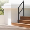 image:imageVEVOR Handrails for Outdoor Steps 23 Step Adjustable Height Carbon Steel Transitional Handrail with Installation Kit Exterior Hand Railing for Steps Concrete or Wooden Stairs Porch Matte BlackBlackStraight