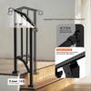 image:imageVEVOR Handrails for Outdoor Steps 23 Step Adjustable Height Carbon Steel Transitional Handrail with Installation Kit Exterior Hand Railing for Steps Concrete or Wooden Stairs Porch Matte BlackBlackFence