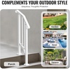 image:imageVEVOR Handrails for Outdoor Steps 23 Step Adjustable Height Carbon Steel Transitional Handrail with Installation Kit Exterior Hand Railing for Steps Concrete or Wooden Stairs Porch Matte BlackWhiteFence