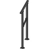 image:imageVEVOR Handrails for Outdoor Steps 23 Step Adjustable Height Carbon Steel Transitional Handrail with Installation Kit Exterior Hand Railing for Steps Concrete or Wooden Stairs Porch Matte BlackBlackStraight