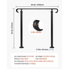 image:imageVEVOR Handrails for Outdoor Steps 23 Step Adjustable Height Carbon Steel Transitional Handrail with Installation Kit Exterior Hand Railing for Steps Concrete or Wooden Stairs Porch Matte BlackBlackStraight D