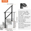 image:imageVEVOR Handrails for Outdoor Steps 23 Step Adjustable Height Carbon Steel Transitional Handrail with Installation Kit Exterior Hand Railing for Steps Concrete or Wooden Stairs Porch Matte BlackBlackStraight