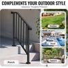 image:imageVEVOR Handrails for Outdoor Steps 23 Step Adjustable Height Carbon Steel Transitional Handrail with Installation Kit Exterior Hand Railing for Steps Concrete or Wooden Stairs Porch Matte BlackBlackFence