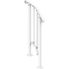 image:imageVEVOR Handrails for Outdoor Steps 23 Step Adjustable Height Carbon Steel Transitional Handrail with Installation Kit Exterior Hand Railing for Steps Concrete or Wooden Stairs Porch Matte BlackWhiteFence