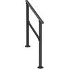 image:imageVEVOR Handrails for Outdoor Steps 23 Step Adjustable Height Carbon Steel Transitional Handrail with Installation Kit Exterior Hand Railing for Steps Concrete or Wooden Stairs Porch Matte BlackBlackStraight