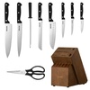 image:imageVEVOR Kitchen Knife Set with Block and Sharpener 15 Piece High Carbon Stainless Steel Knife Set RustResistant Kitchen Cutlery with Ergonomic Handle Sharpening Rod amp Premium Wooden Block for HomeBlade Stainless Steel Silver Handle Black Knife Block Walnut Color