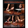 image:imageVEVOR Kitchen Knife Set with Block and Sharpener 15 Piece High Carbon Stainless Steel Knife Set RustResistant Kitchen Cutlery with Ergonomic Handle Sharpening Rod amp Premium Wooden Block for HomeBlade Stainless Steel Silver Handle Black Knife Block Walnut Color