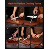 image:imageVEVOR Kitchen Knife Set with Block and Sharpener 15 Piece High Carbon Stainless Steel Knife Set RustResistant Kitchen Cutlery with Ergonomic Handle Sharpening Rod amp Premium Wooden Block for HomeBlade Stainless Steel Silver Handle Black Knife Block Natural Wood Color