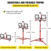 image:imageVEVOR LED Work Light with Stand 21000 Lumens ThreeHead Portable Camping Light with Individual Switch Tripod Stand 1083 ft Power Cord for Indoor Outdoor Job Site Construction IP65 Waterproof20000 LM  Corded  1 Pack