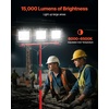 image:imageVEVOR LED Work Light with Stand 21000 Lumens ThreeHead Portable Camping Light with Individual Switch Tripod Stand 1083 ft Power Cord for Indoor Outdoor Job Site Construction IP65 Waterproof15000 LM  Corded  1 Pack