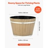 image:imageVEVOR Plant Pots 4 Pack 1181 inch Whiskey Barrel Planters with Drainage Holes Large Outside Plastic Decoration Flower Pot Imitation Wine Barrel Design for Indoor Outdoor Garden Home Plants Brown1181 in  4 Pcs