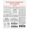 image:imageVEVOR Torx Bit Socket and External Torx Socket Set 60Piece T6T70 TT6TT70 TP8TP60 E4E24 S2 Alloy Steel and CrV Steel 14 in 38 in and 12 in Drives with Enhanced Storage Case Hand Use107 PCS