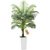 image:imageVEVOR Artificial Dracaena Tree 5 ft Fake Palm Tropical Plants with White Tall Planter Faux Floor Silk Plant in Pot Large Trees for Home Office Living Room Decor House Warming Indoor OutdoorAreca Palmsthick
