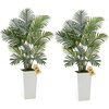 image:imageVEVOR Artificial Dracaena Tree 5 ft Fake Palm Tropical Plants with White Tall Planter Faux Floor Silk Plant in Pot Large Trees for Home Office Living Room Decor House Warming Indoor OutdoorAreca Palms