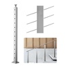 image:imageVEVOR Corner Cable Railing Post 12 Holes 42x2x2 Inches Stainless Steel Cable Railing System Kit for Indoor Outdoor Deck Balcony 1 Pack Black Product ID 1JZLGZXHS1065S1EW001V0Stair PostSilver