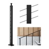 image:imageVEVOR Corner Cable Railing Post 12 Holes 42x2x2 Inches Stainless Steel Cable Railing System Kit for Indoor Outdoor Deck Balcony 1 Pack Black Product ID 1JZLGZXHS1065S1EW001V0Stair PostBlack