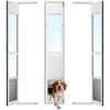 image:imageVEVOR Dog Door for Sliding Glass Door 75 78 to 80 1116 Adjustable Height Aluminum Alloy Frame with Flap Lock Design for LargeSized Dogs 180 SwingOpen Sliding Glass Pet DoorsWhite