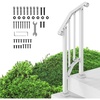 image:imageVEVOR Handrails for Outdoor Steps 23 Step Adjustable Height Carbon Steel Transitional Handrail with Installation Kit Exterior Hand Railing for Steps Concrete or Wooden Stairs Porch Matte BlackWhiteFence