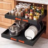 image:imageVEVOR Pull Out Cabinet Organizer 2 Pack Expandable Width 122189 2047 Deep Pull Out Drawers for Cabinets Sliding Drawer for Kitchen Pantry Cabinet Organizer with Nano Adhesive Strips WhiteBlack