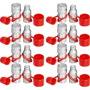 image:imageBestauto Skid Steer Hydraulic Quick Connect 12 Body Hydraulic Coupler 12 NPT Hydraulic Coupling Quick Connect 2 Pairs Hydraulic Quick Coupler 276 MPa ISO 16028 8 PairsGray