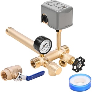 image:imageVEVOR 1 x 11 Well Pressure Tank Tee Kit with 3050PSI Switch 8Pieces Pure Brass Pressure Tank Installation Kit for Water Well 1 in Gate Valve Included Fit Most tanks with Diameter up to 16 in3050Ball Valve