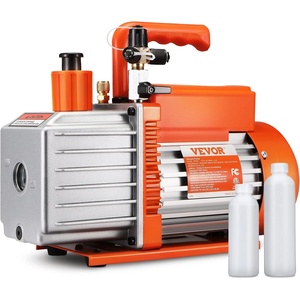 image:imageVEVOR 5 CFM 2 Stage Rotary Vane Vacuum Pump 12 HP Air Vacuum Pump Sparkless Motor Not only for R22 R410a but Also R32 R1234yf Systems for HVACAuto RepairampMaintenance Resin Degassing Two Oil Bottles2Stage