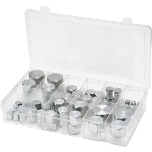 image:imageVEVOR 72 PCS JIC Hydraulic Fittings Heavy Duty Master Industrial Hydraulic Cap and Plug Hose Tube and Pipe Fitting Kit Cap and Plug Kit Precision Threading in 37 Dash Sizes 4 6 8 10 12 16JIC