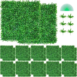 image:imageVEVOR Artificial Boxwood Panel 24pcs 20 x 20 in Green Fake Grass Wall12pcs