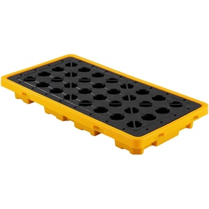 image:imageVEVOR Spill Containment Pallet 1 Drum Low Profile Spill Containment Modular Platform 114 Gallon Sump 1543 lbs Load Capacity HeavyDuty Polyethylene Tray with Drain 264 x 266 x 59 Yellow4409 Pounds