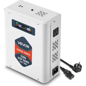 image:imageVEVOR Step Down Voltage Converter 3000VA Heavy Duty Voltage Power Converter 220V to 110V Power Transformer with 2 US Outlets USB Output LCD Display Temperature Protection for 110V AppliancesBlack