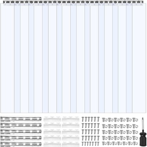 image:imageVEVOR Strip Curtain 84 Height x 42 Width 008 Thickness 7PCS Clear PVC Strip Door Curtain Freezer Curtain Plastic Door Strips for Walk in Freezers Coolers amp Warehouse Doors with 50 Overlap96 Height x 60 Width