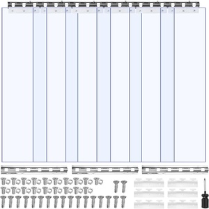 image:imageVEVOR Strip Curtain 84 Height x 42 Width 008 Thickness 7PCS Clear PVC Strip Door Curtain Freezer Curtain Plastic Door Strips for Walk in Freezers Coolers amp Warehouse Doors with 50 Overlap84 Height x 38 Width