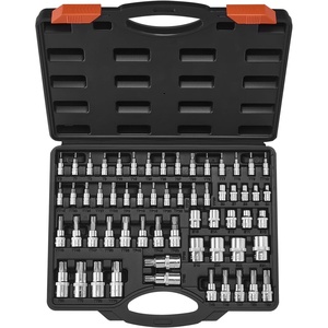 image:imageVEVOR Torx Bit Socket and External Torx Socket Set 60Piece T6T70 TT6TT70 TP8TP60 E4E24 S2 Alloy Steel and CrV Steel 14 in 38 in and 12 in Drives with Enhanced Storage Case Hand Use60 PCS