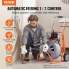 image:imageVEVOR Drain Cleaner Machine 100FT x 12 Inch Auto Feed Sewer Snake Auger100FT x 12 Inch