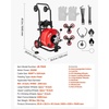 image:imageVEVOR Drain Cleaner Machine 75FT x 38 Inch Auto Feed Sewer Snake Drain Auger on Wheels Portable Drain Cleaning Machine with 8 Cutters amp Airactivated Foot Switch for 2 to 4 Pipes100 FT x 34