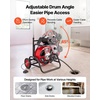 image:imageVEVOR Drain Cleaner Machine 75FT x 38 Inch Auto Feed Sewer Snake Drain Auger on Wheels Portable Drain Cleaning Machine with 8 Cutters amp Airactivated Foot Switch for 2 to 4 Pipes100 FT x 12