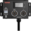 image:imageVEVOR NEMA Splitter for Dryer and EV 3Color LED Indicator 240V Smart Power Distribution with NEMA 1430 Plug NEMA 1430 amp NEMA 1450 Outlets Large 34Inch LCD Screen for Max 24A Dryer or EVNEMA 1450P to 1450R2