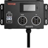 image:imageVEVOR NEMA Splitter for Dryer and EV 3Color LED Indicator 240V Smart Power Distribution with NEMA 1430 Plug NEMA 1430 amp NEMA 1450 Outlets Large 34Inch LCD Screen for Max 24A Dryer or EVNEMA 1430P to 1430R1450R