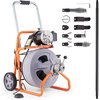 image:imageVEVOR Drain Cleaner Machine 100FT x 12 Inch Auto Feed Sewer Snake Auger100FT x 12 Inch