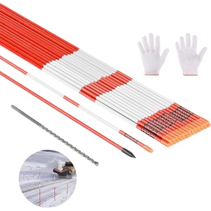 image:imageVEVOR Driveway Markers 20Pcs 58 in Long 516 in Dia HiVisibility Driveway Reflectors with 12 in Steel Drill Bits Reflective Snow Sticks Fiberglass Pole for Parking Lots Walkways Snow Plowing58 Inch