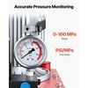 image:imageVEVOR Electric Driven Hydraulic Pump 750W 10000 PSI 120V Double Acting Hydraulic Pump Power Pack Unit Solenoid Valve with Pedal Switch 21 Gal  8L for Punching Bending Double Acting CylindersDouble acting  Manual Valve