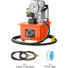 image:imageVEVOR Electric Driven Hydraulic Pump 750W 10000 PSI 120V Double Acting Hydraulic Pump Power Pack Unit Solenoid Valve with Pedal Switch 21 Gal  8L for Punching Bending Double Acting CylindersSingle acting  Manual Valve  Orange